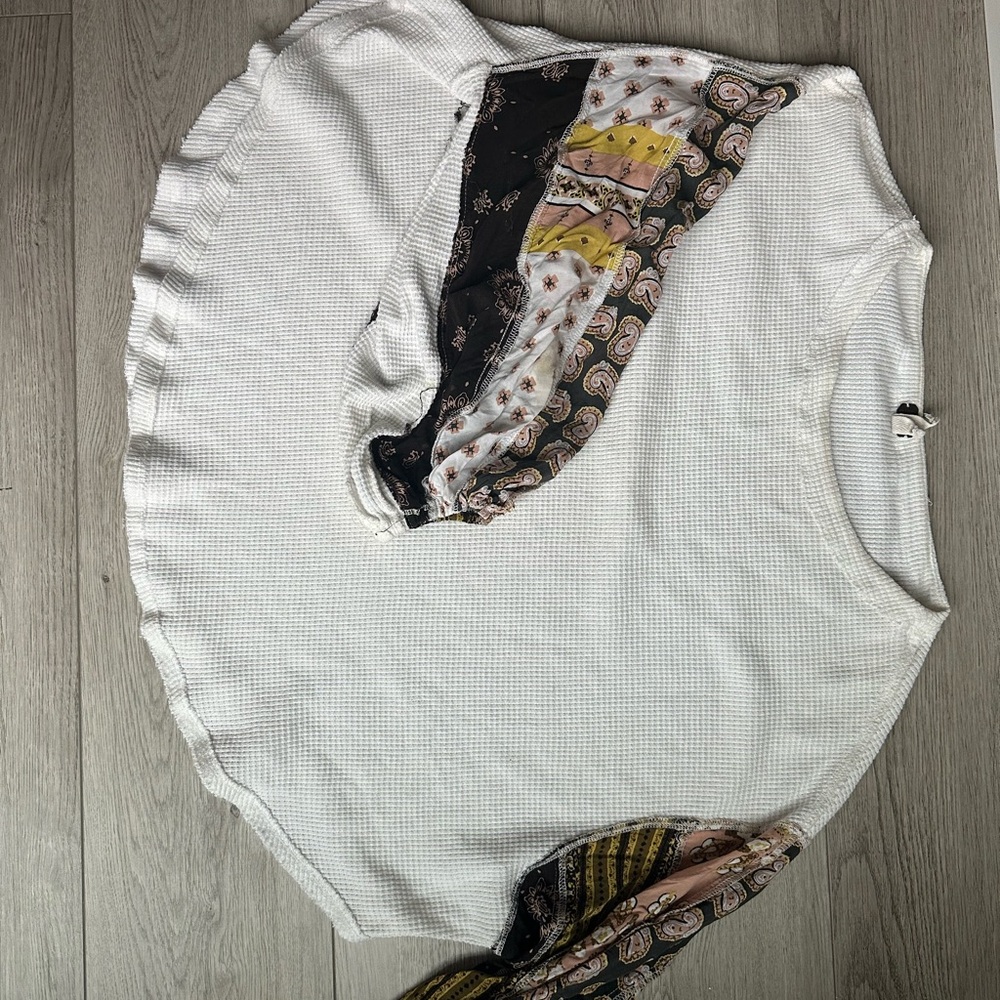 White and colored sleeve Women's Top free people